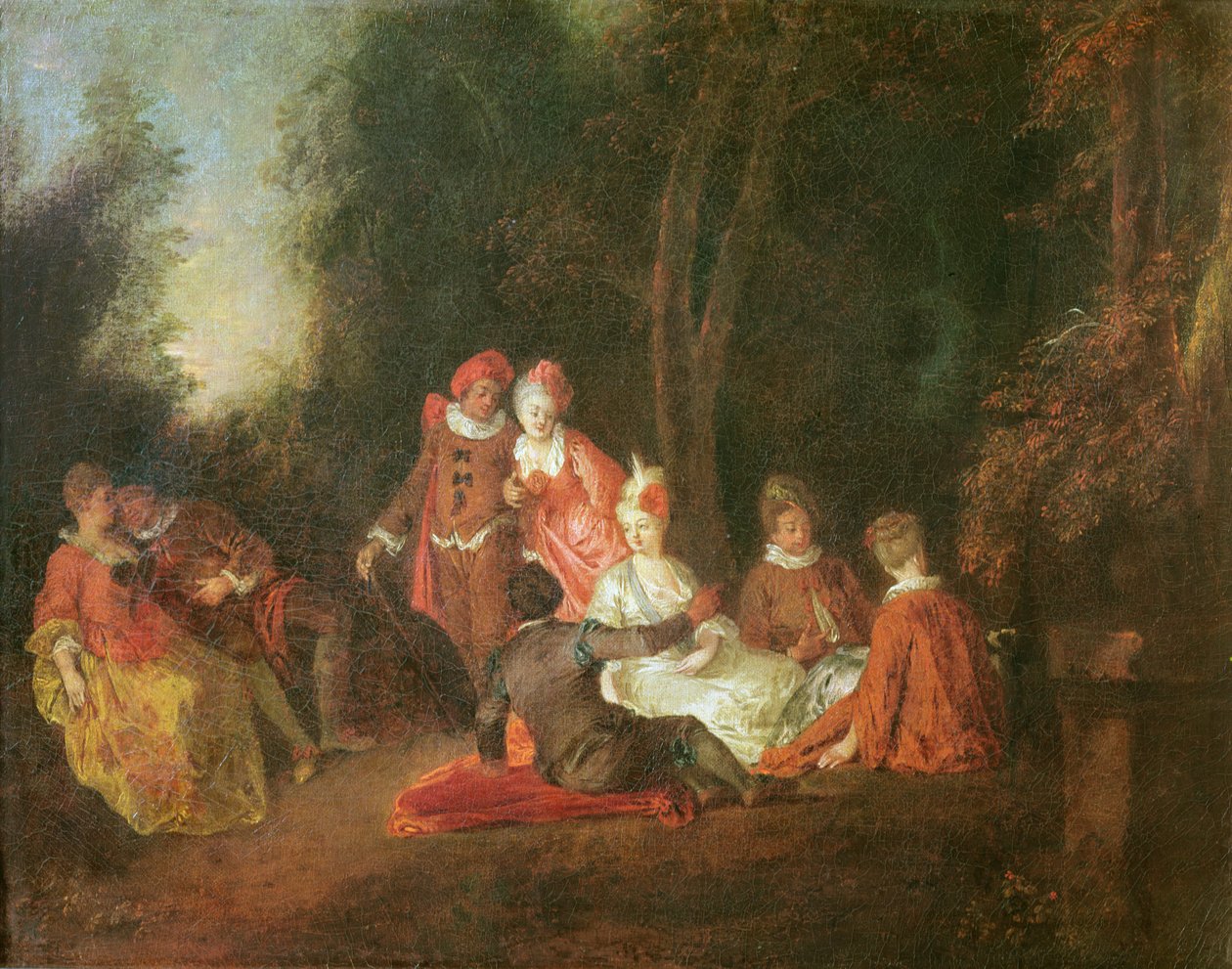 Parkta Bir Konuşma by Jean Antoine Watteau