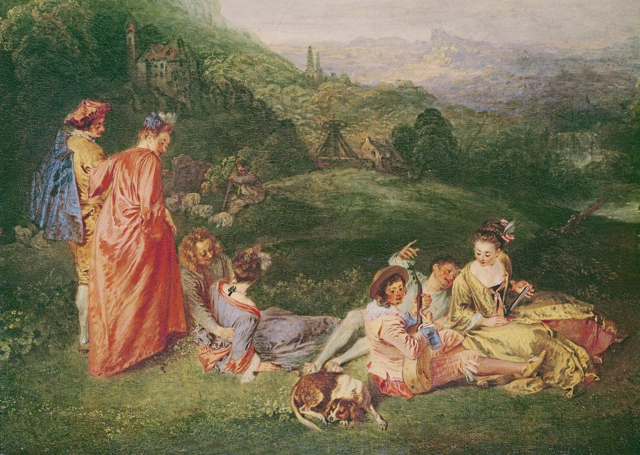Peaceful Love, c.1718-19 (ayrıca bkz. 181268) by Jean Antoine Watteau