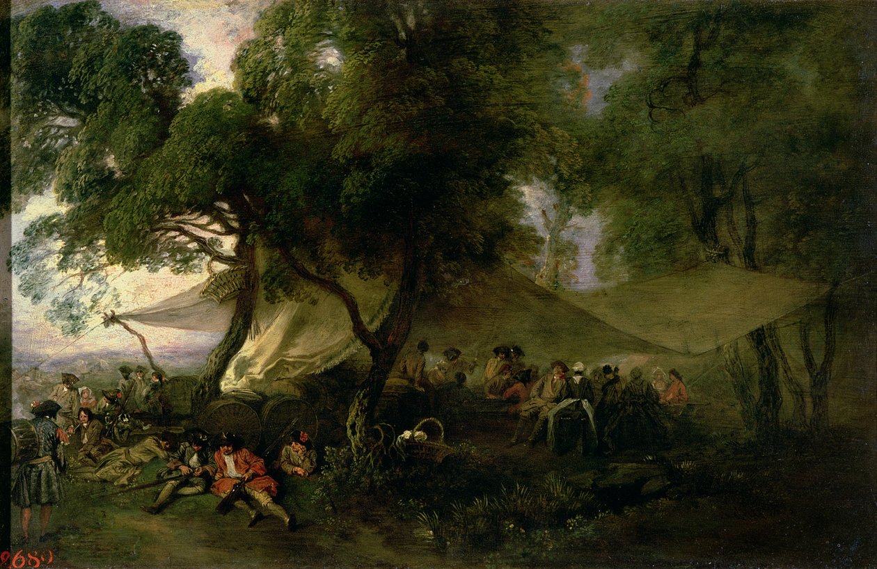 Respite from War, 1712-15 (bakır üzerine yağ) by Jean Antoine Watteau
