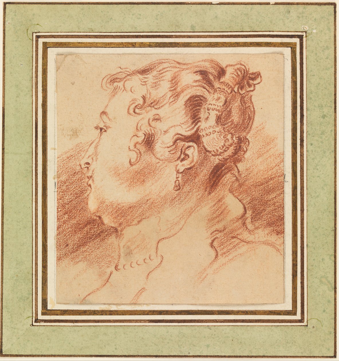 Kadın Başı Çalışması by Jean Antoine Watteau