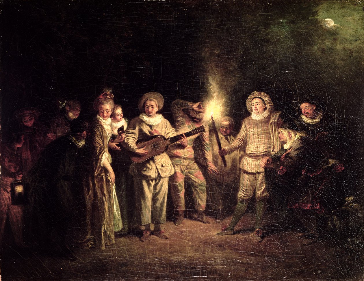 İtalyan Komedisi, c.1716 by Jean Antoine Watteau