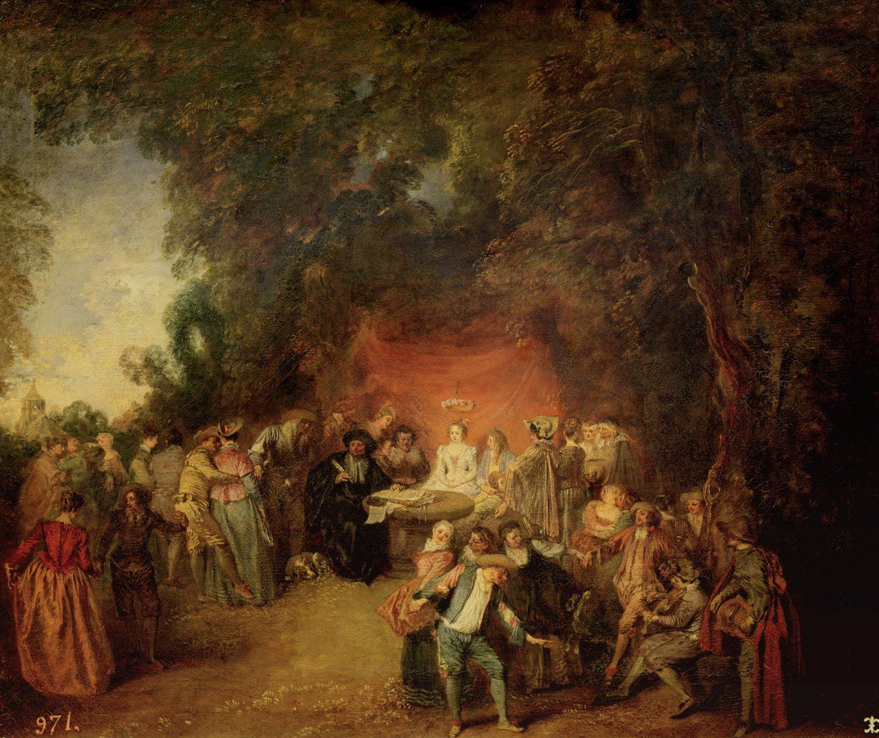 ಮದುವೆಯ ಒಪ್ಪಂದ, c.1712-13turk by Jean Antoine Watteau