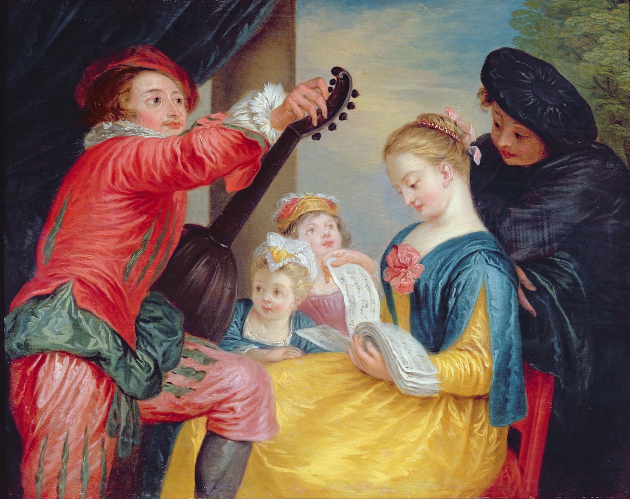 Müzik Dersi by Jean Antoine Watteau