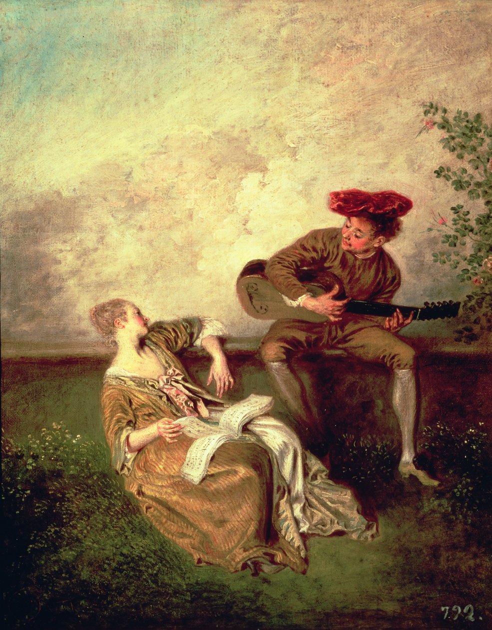 şarkı söyleme dersi by Jean Antoine Watteau