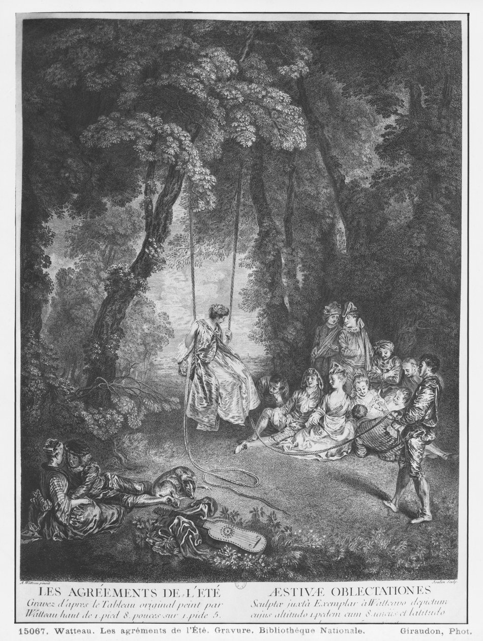 Francois Joullain (1697-1778) tarafından kazınmış yaz zevkleri by Jean Antoine Watteau