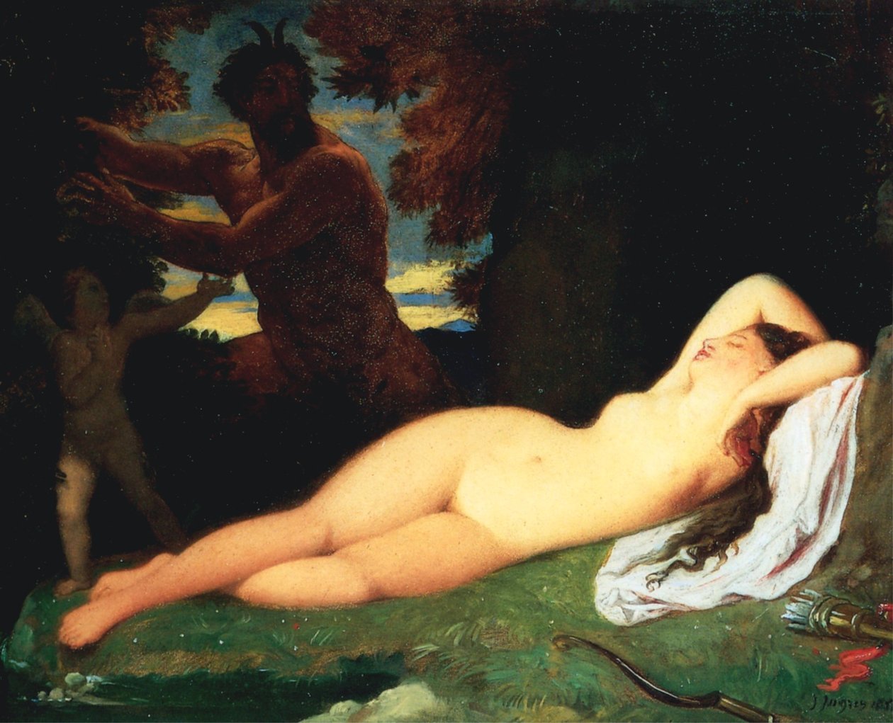Jüpiter ve Antiope by Jean Auguste Dominique Ingres