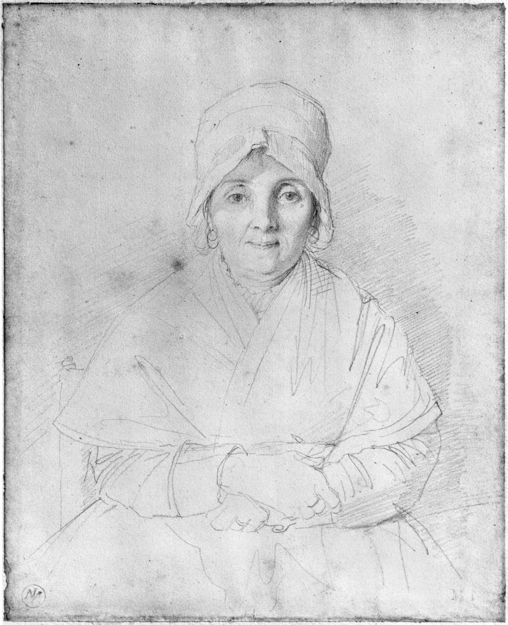 Madam Ingres Mere (1758-1817) 1814 (kağıt üzerinde grafit) by Jean Auguste Dominique Ingres