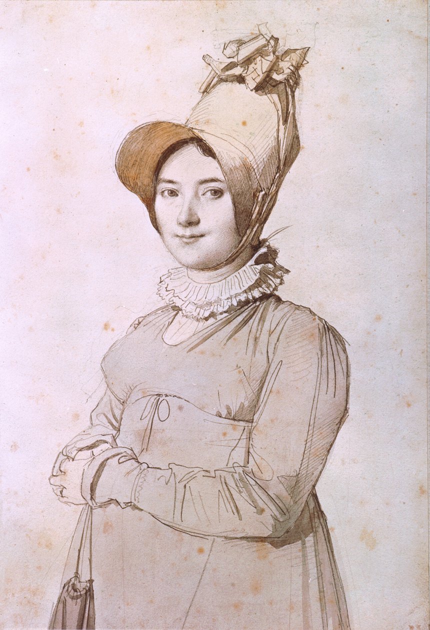 Madeleine Chapelle (1782-1849) 1813 (kağıt üzerinde kalem ve mürekkep ve wc) by Jean Auguste Dominique Ingres