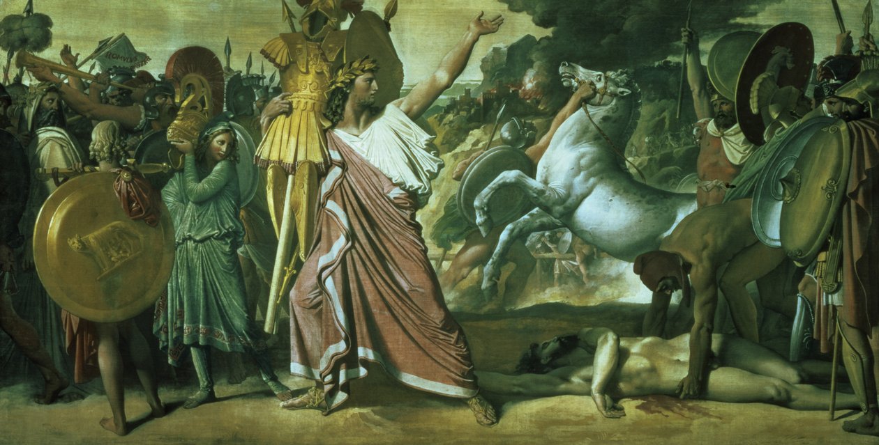 Acron fatihi Romulus, ganimetini Jüpiter Tapınağı