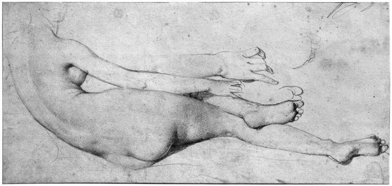 The Grande Odalisque için çalışma (kağıt üzerinde grafit) (ayrıca bkz. 233244) by Jean Auguste Dominique Ingres