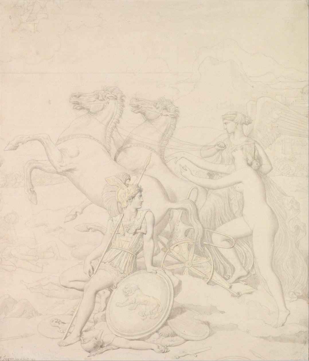 Diomedes tarafından Venüs Zarar by Jean Auguste Dominique Ingres