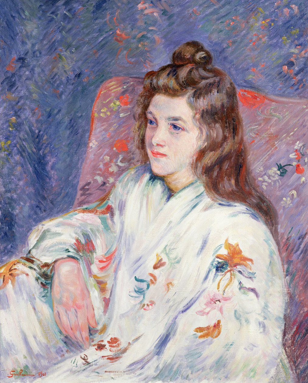 Bir Genç Kızın Başı, 1890 dolayları by Jean Baptiste Armand Guillaumin