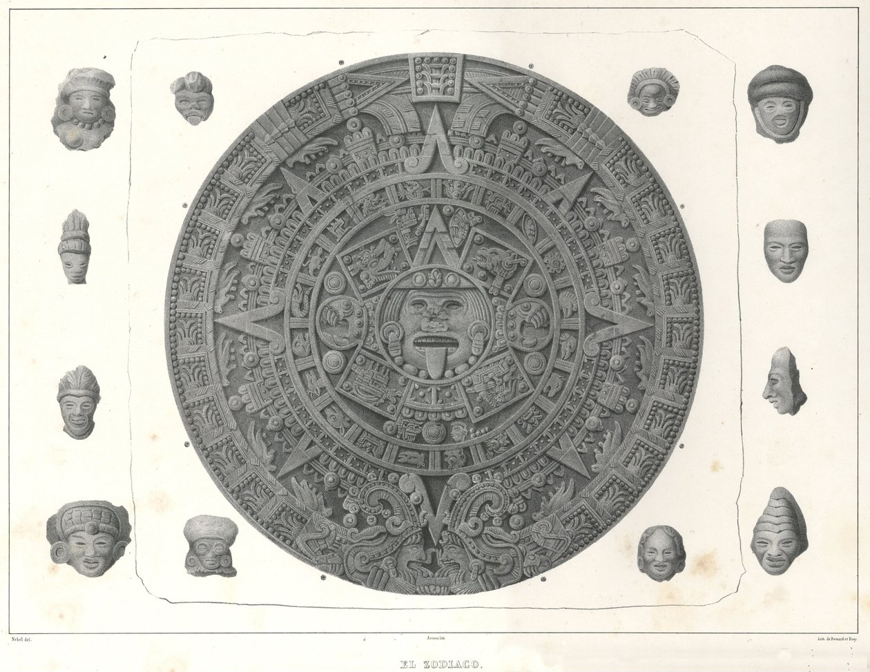 El Zodiaco. Orijinal boyut (düz çizgiler) by Jean Baptiste Arnout
