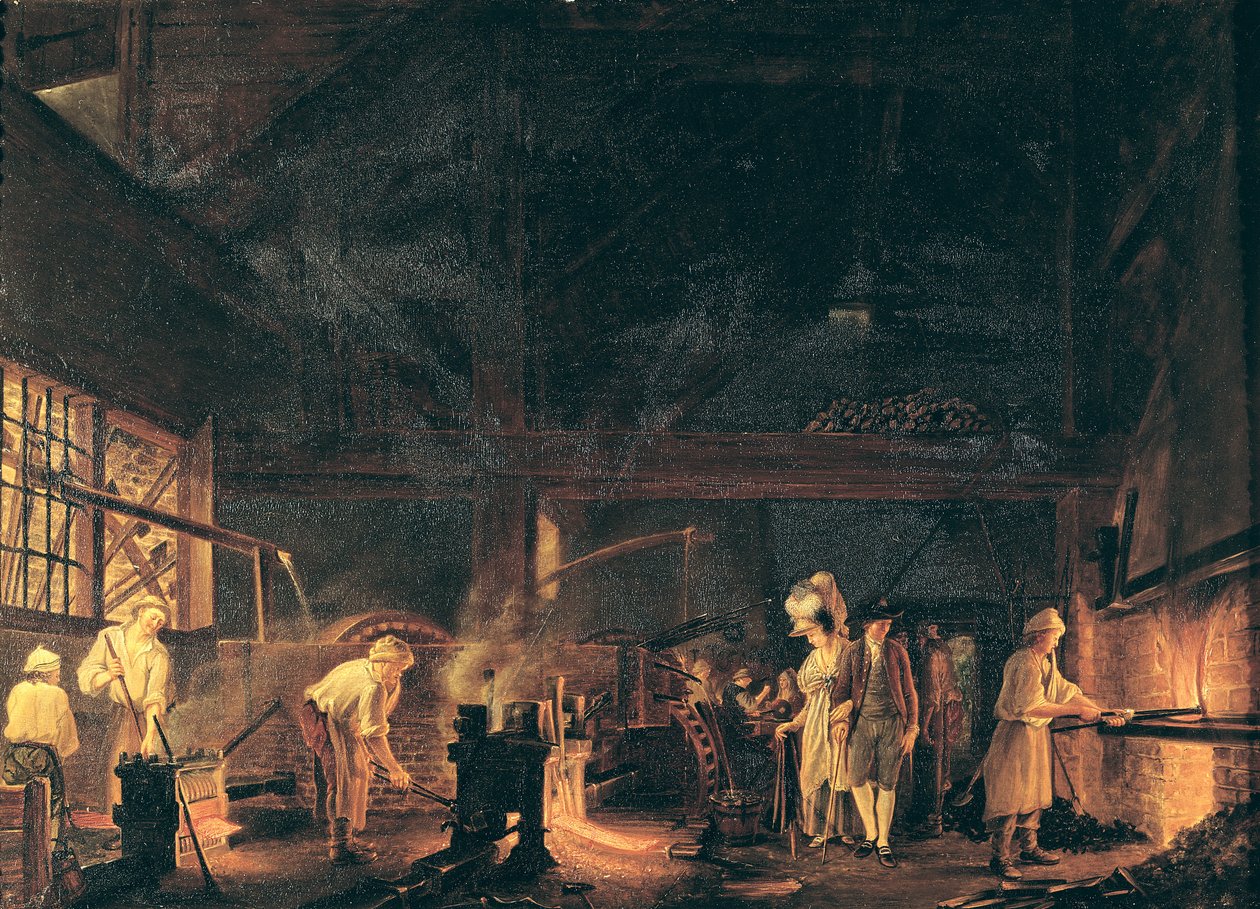 Bir Demirhanenin İçi, 1771 by Jean Baptiste Bernard Coclers