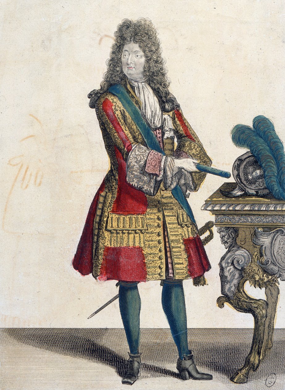 Louis XIV (1638-1715) (renkli gravür) by Jean Baptiste Bonnart