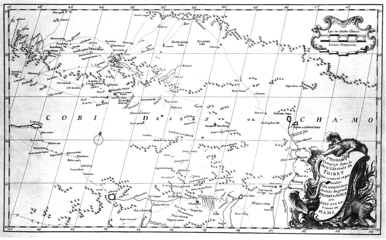 Çin Yeni Atlası, Çin Tatarları ve Tibet, Lahey 1737. by Jean Baptiste Bourguignon dAnville