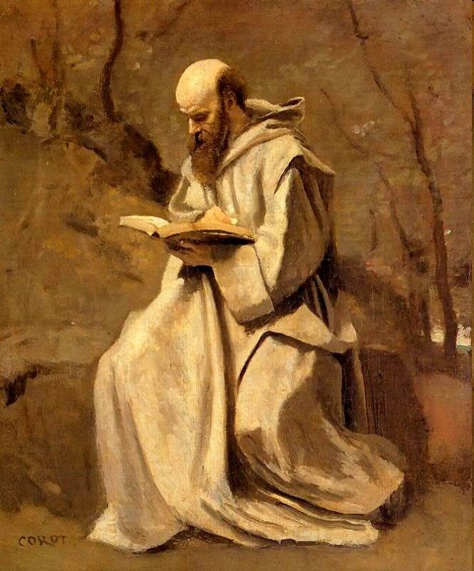 Corot Monk Okuma Kitabı by Jean Baptiste Camille Corot