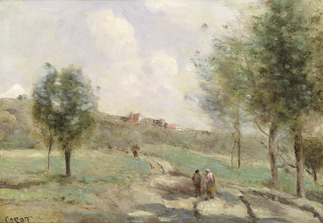 Coubron: Yükselen Yol by Jean Baptiste Camille Corot