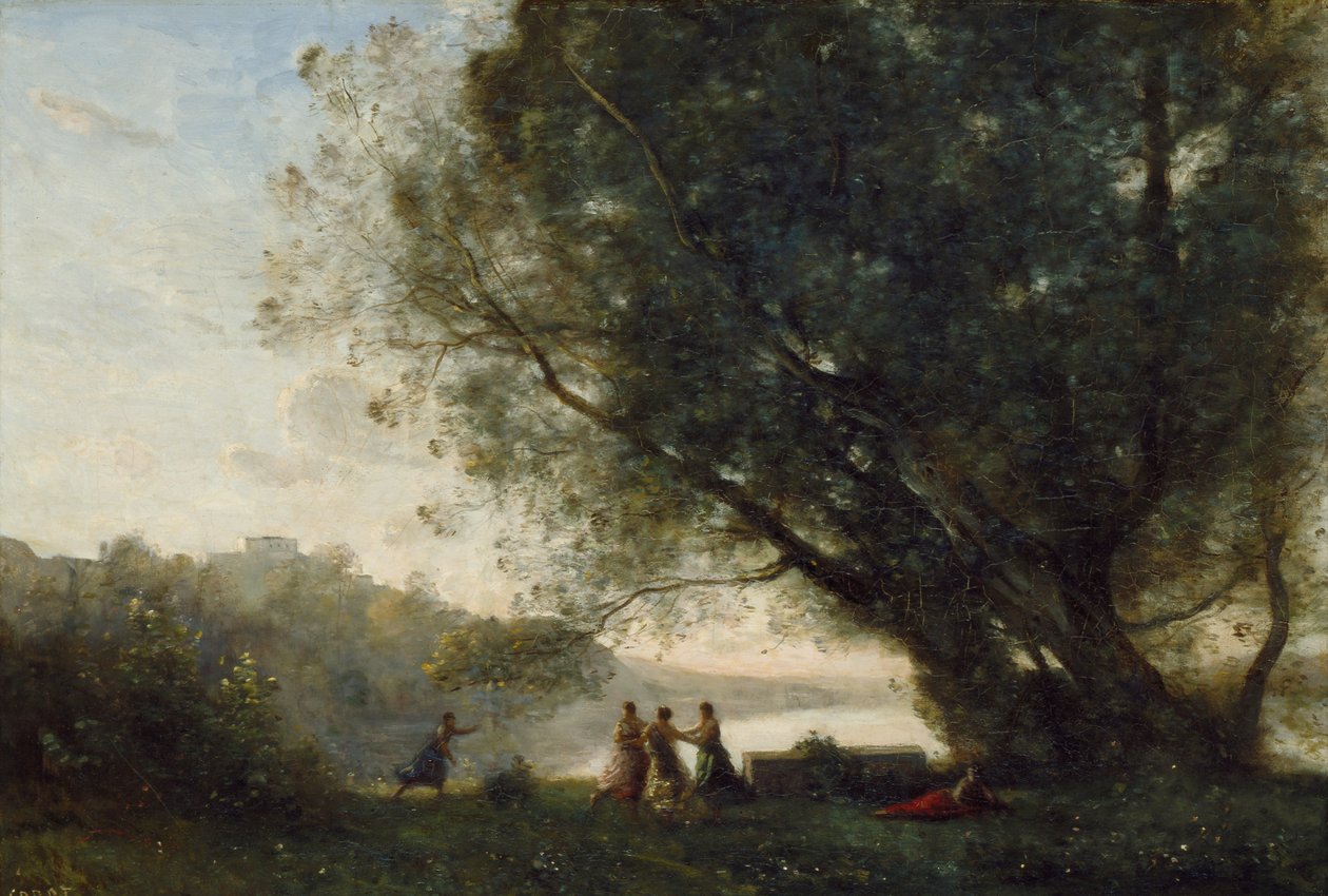 Gölün Kıyısında Ağaçların Altında Dans, 1865-70 by Jean Baptiste Camille Corot