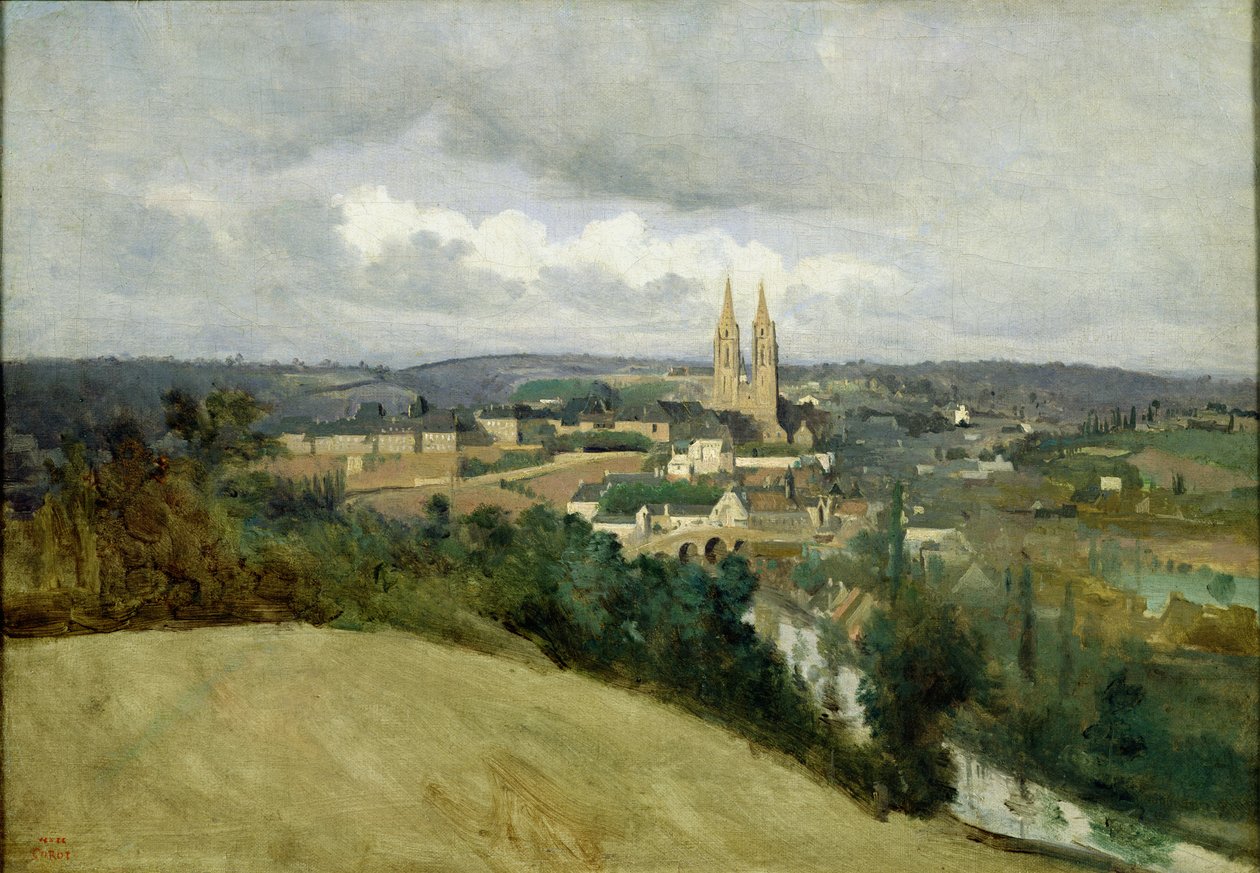 Saint-Lo Kasabasının Genel Görünümü, 1833 dolayları by Jean Baptiste Camille Corot