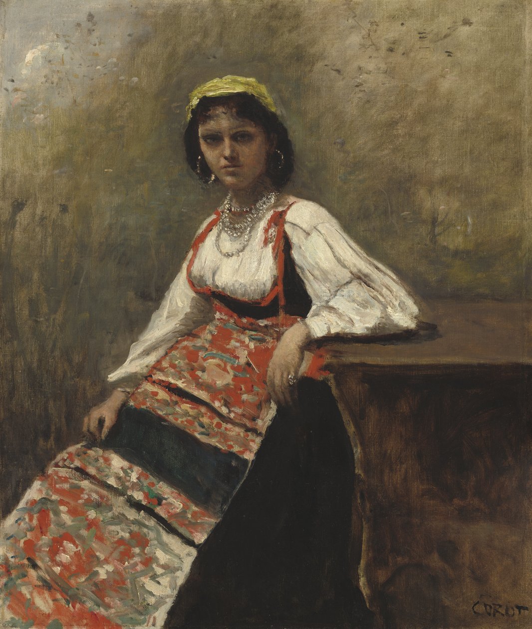 İtalyan Kız, c.1872 by Jean Baptiste Camille Corot