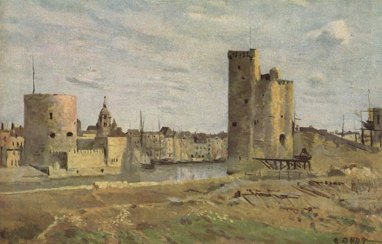 La Rochelle, Liman Girişi by Jean Baptiste Camille Corot