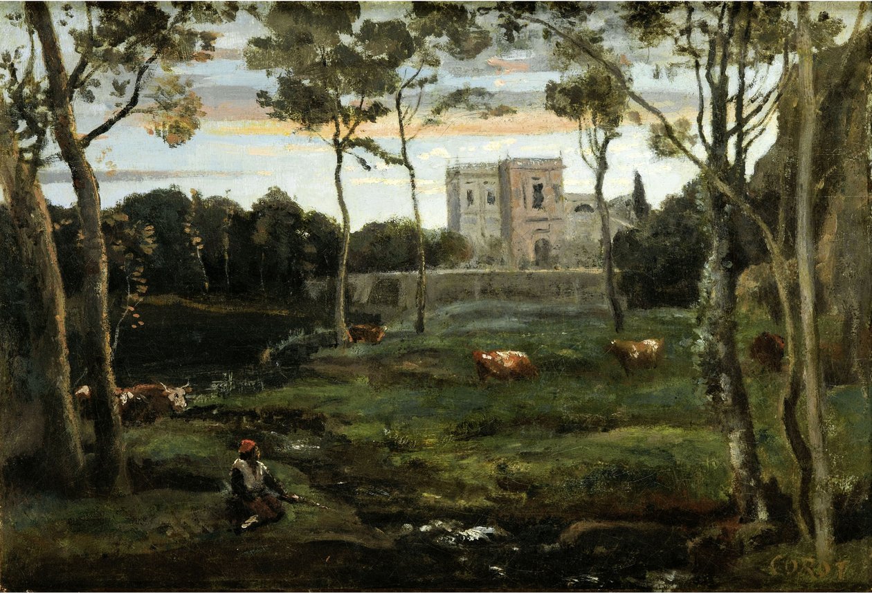 Villa Doria-Pamphili Parkı, Roma by Jean Baptiste Camille Corot