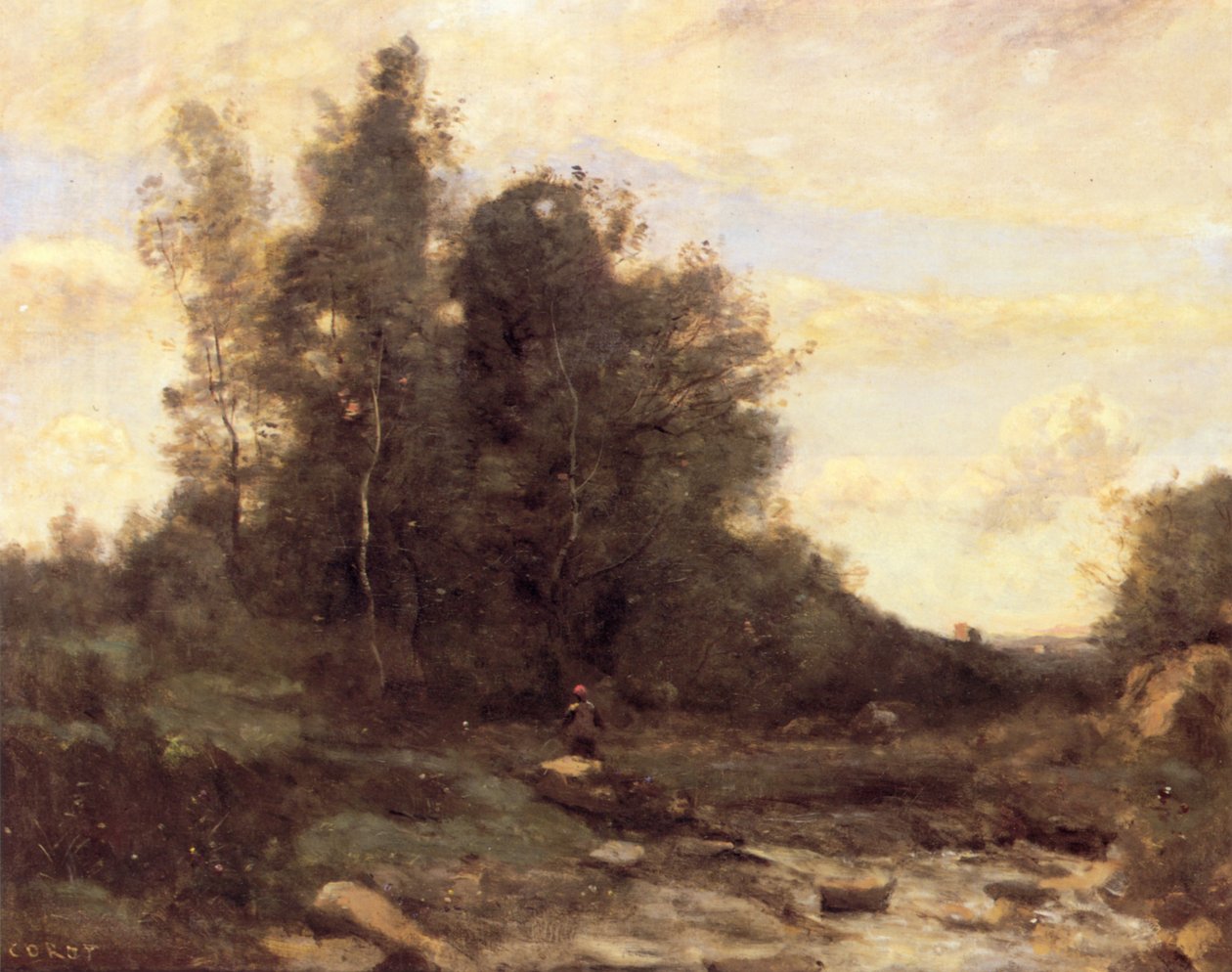 taşlı sel by Jean-Baptiste-Camille Corot