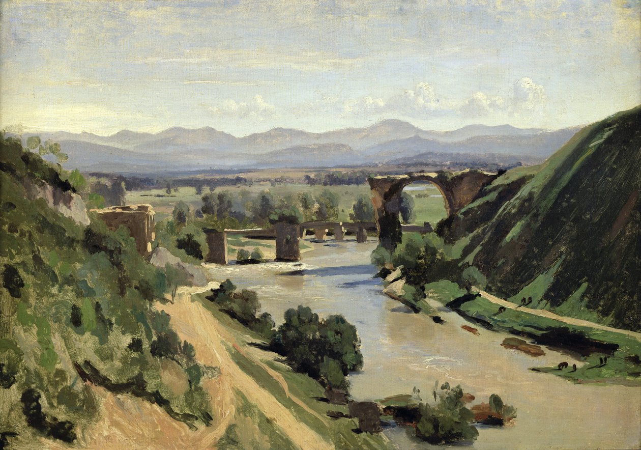Narni, Nera Üzerindeki Augustus Köprüsü by Jean Baptiste Camille Corot
