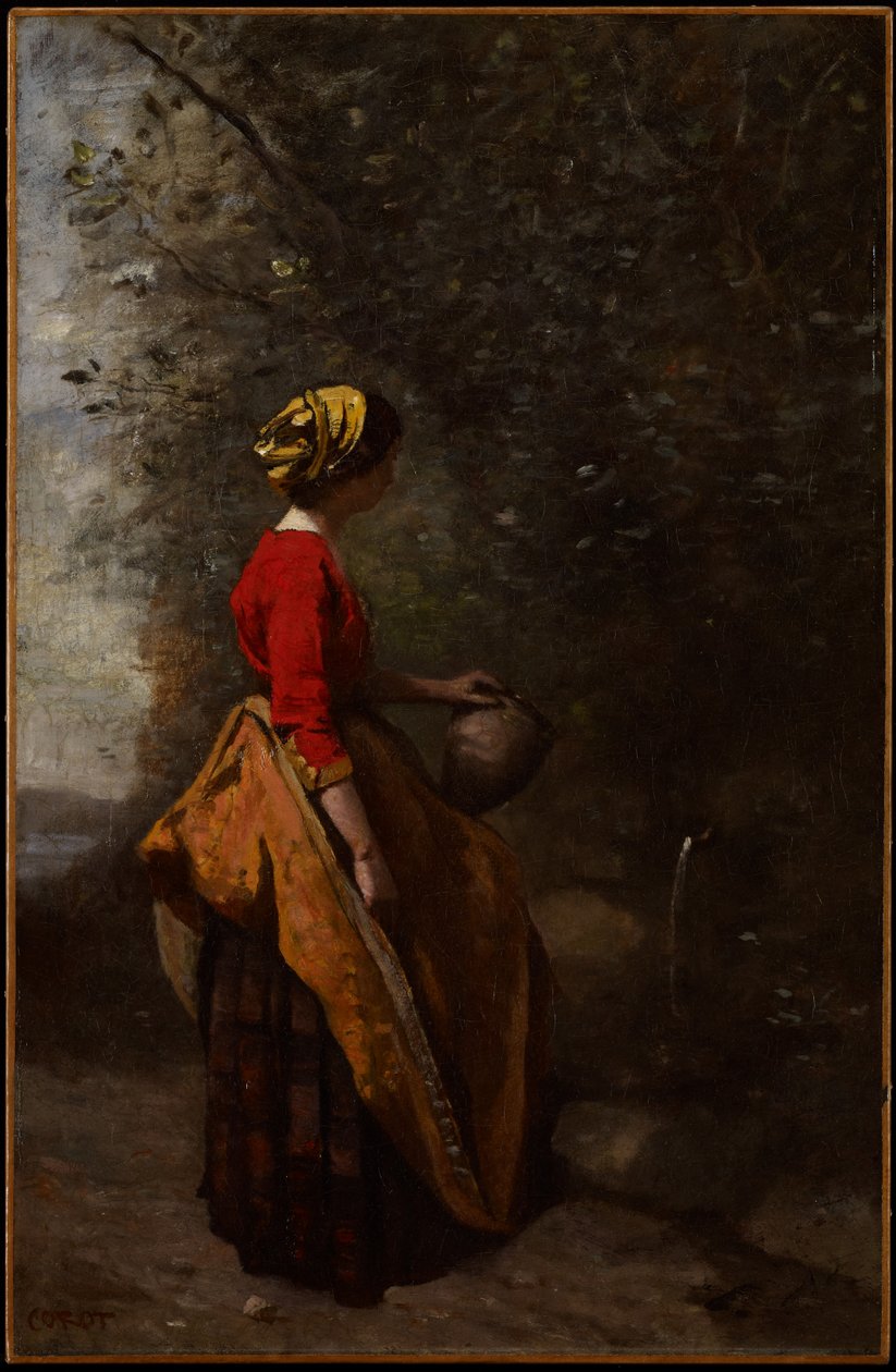 İlkbaharda Köylü Kız, 1860-65 dolayları by Jean Baptiste Camille Corot