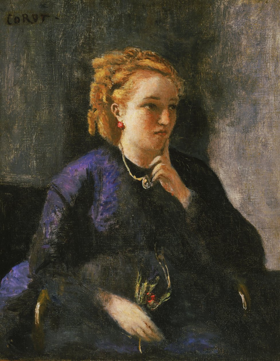 Bir Kadının Portresi by Jean Baptiste Camille Corot