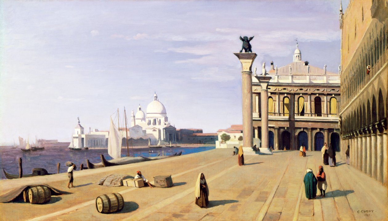 Riva degli Schiavone, Venedik, 1845 by Jean Baptiste Camille Corot