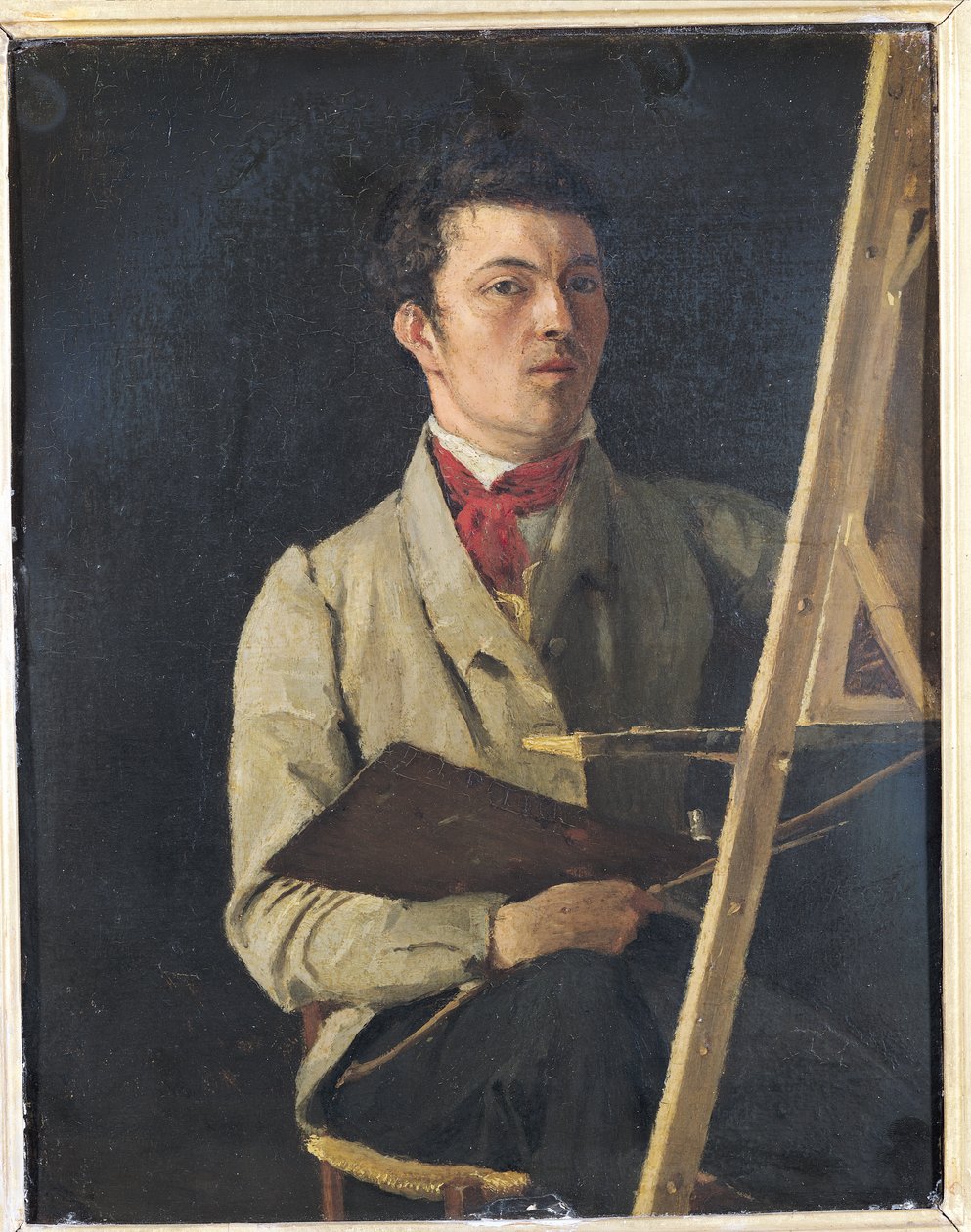 Bir Şövale Yanında Oturan Otoportre, 1825 by Jean Baptiste Camille Corot