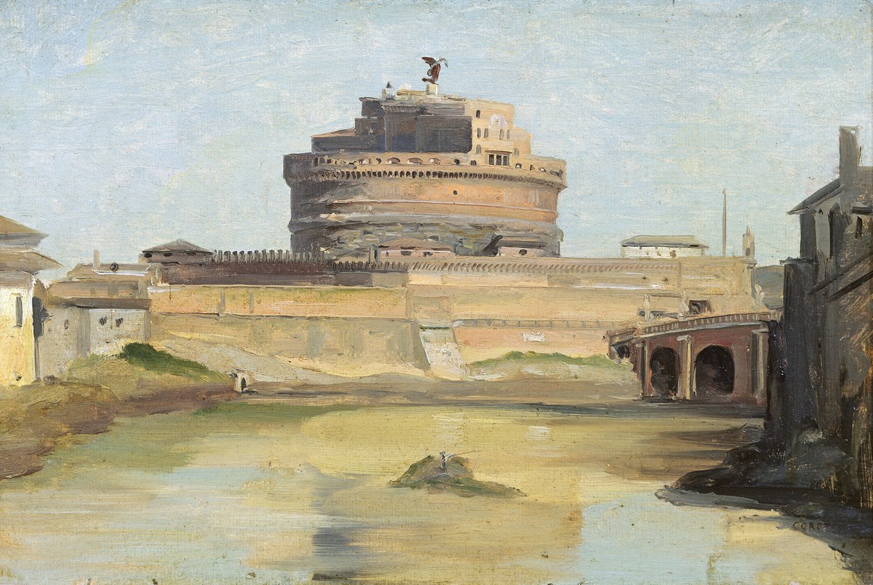 St. Angelo Kalesi, Roma by Jean Baptiste Camille Corot