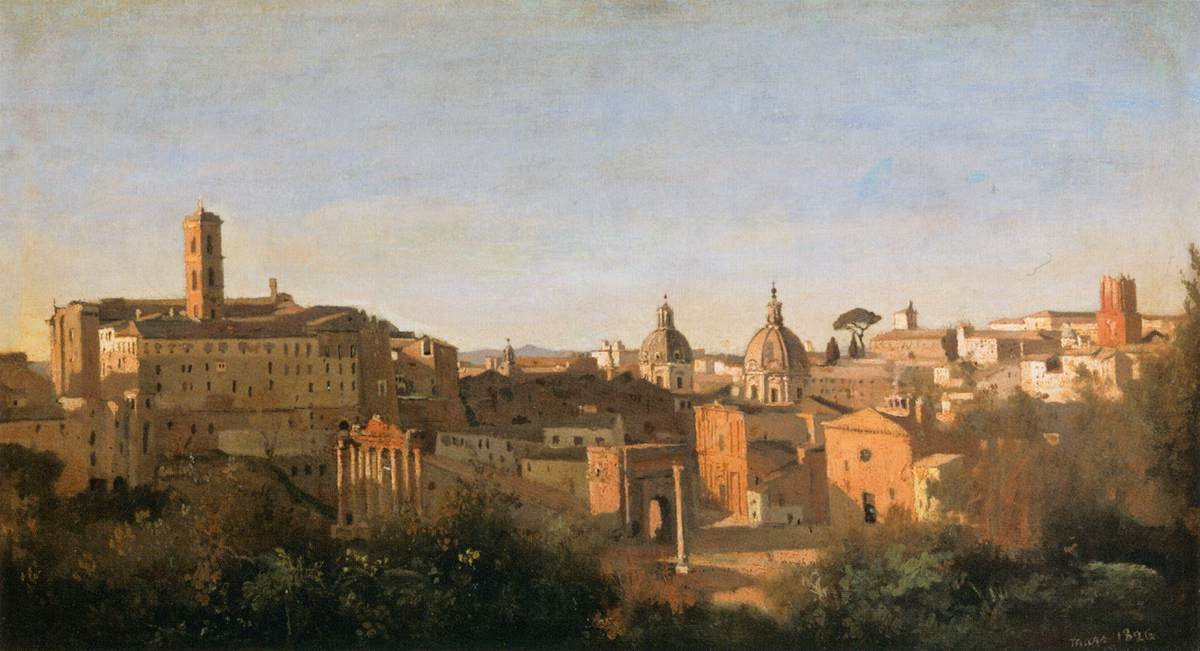 Farnese Bahçelerinden Görülen Forum by Jean Baptiste Camille Corot