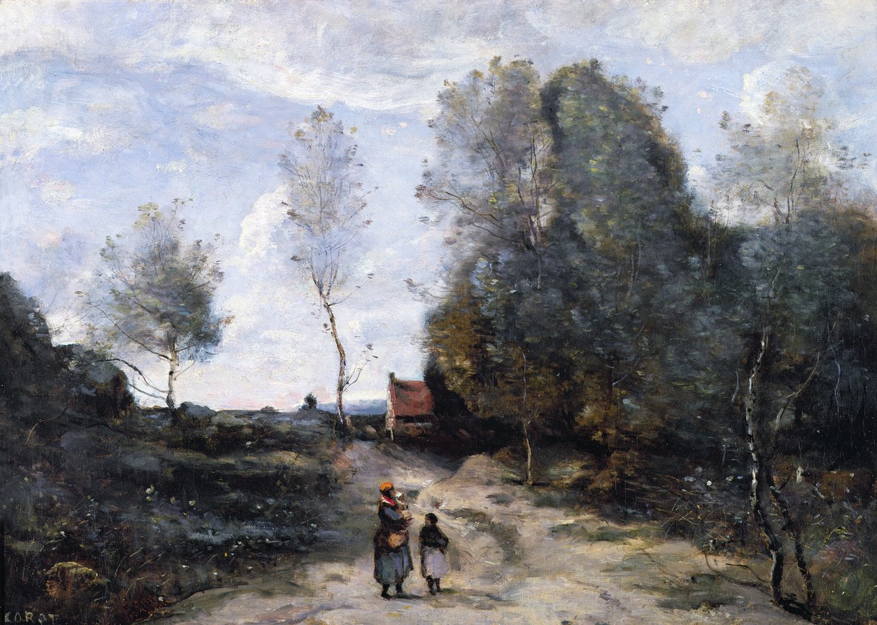 The Road  by Jean Baptiste Camille Corot