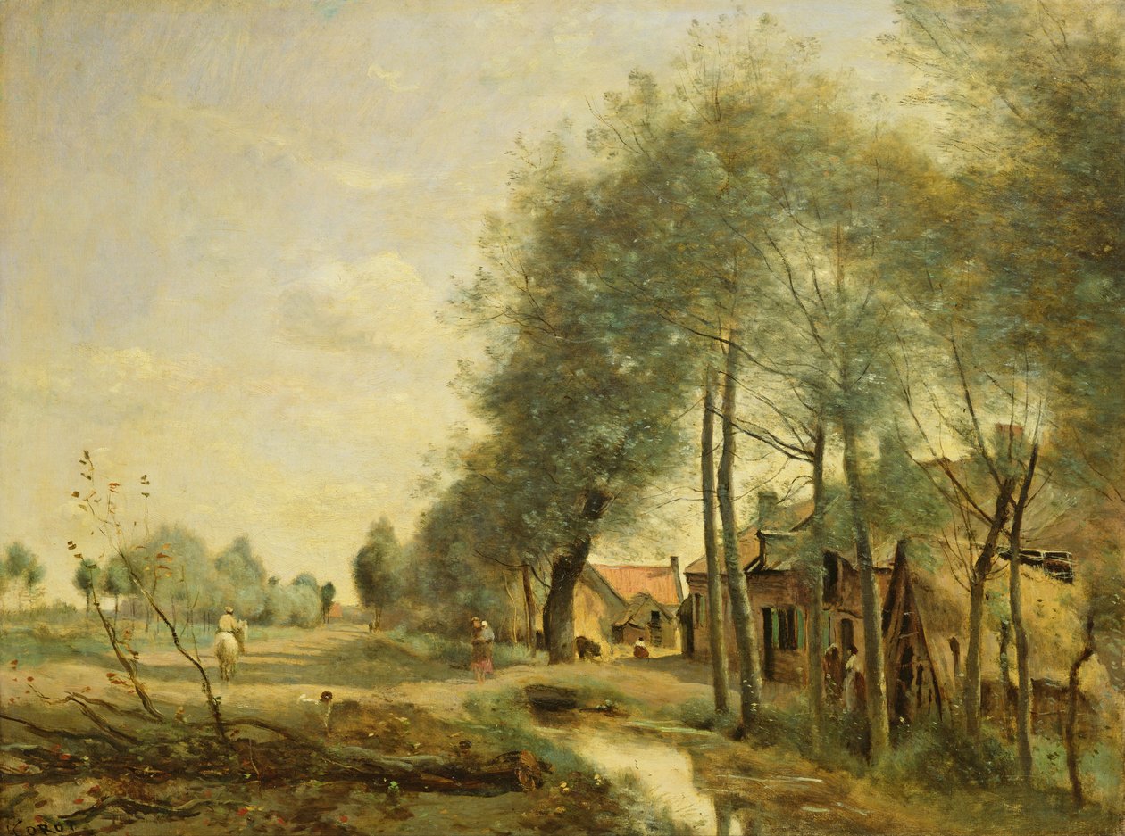 The Sin-le-Noble Road near Douai, 1873  by Jean Baptiste Camille Corot