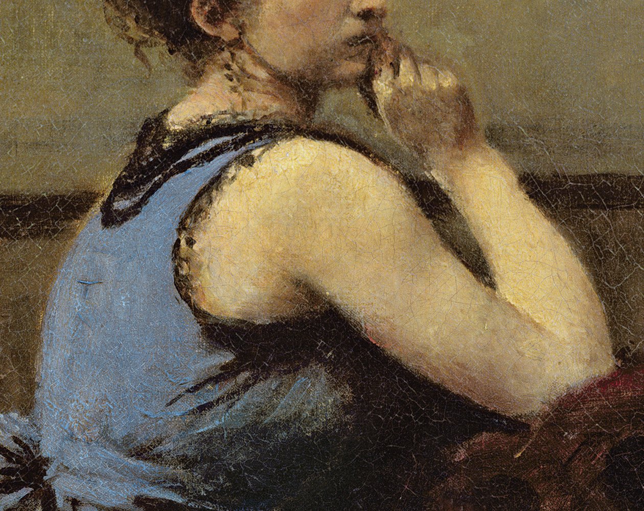 Mavili Kadın, 1874 (82880 detayı) by Jean Baptiste Camille Corot