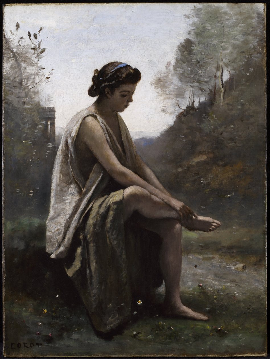 Yaralı Eurydice by Jean Baptiste Camille Corot
