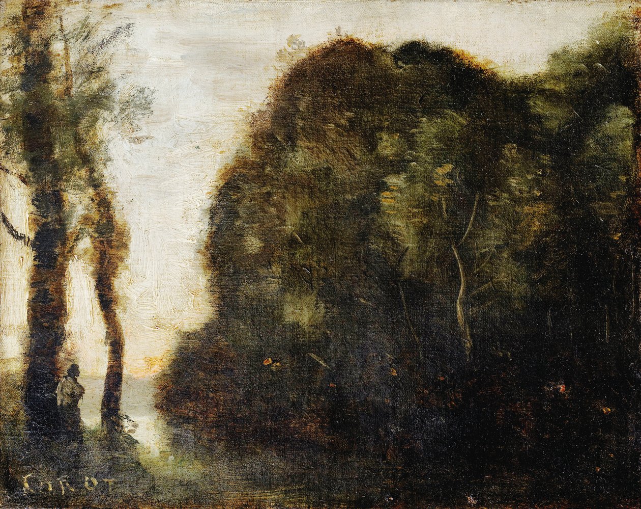 Gün batımında ağaçlar by Jean Baptiste Camille Corot