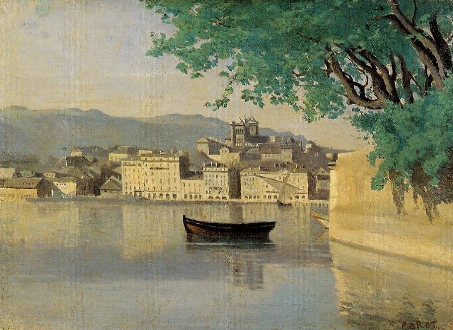 Şehrin Bir Kısmının Görünümü by Jean Baptiste Camille Corot