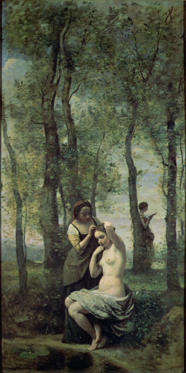 Genç kadının tuvaleti by Jean Baptiste Camille Corot