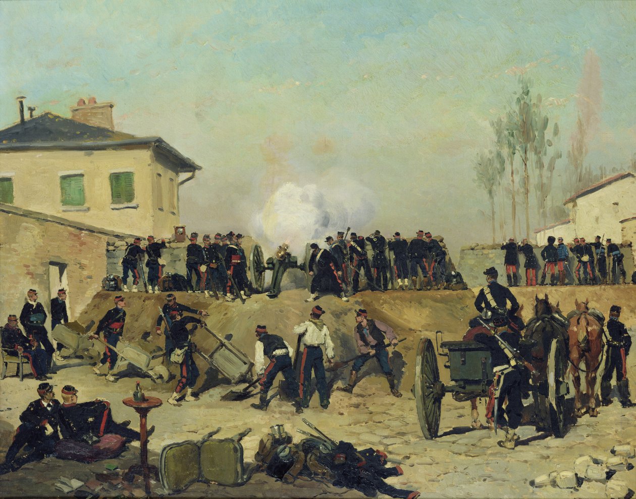 Villejuif Savaşı, Paris Kuşatması, 1870 by Jean Baptiste Edouard Detaille