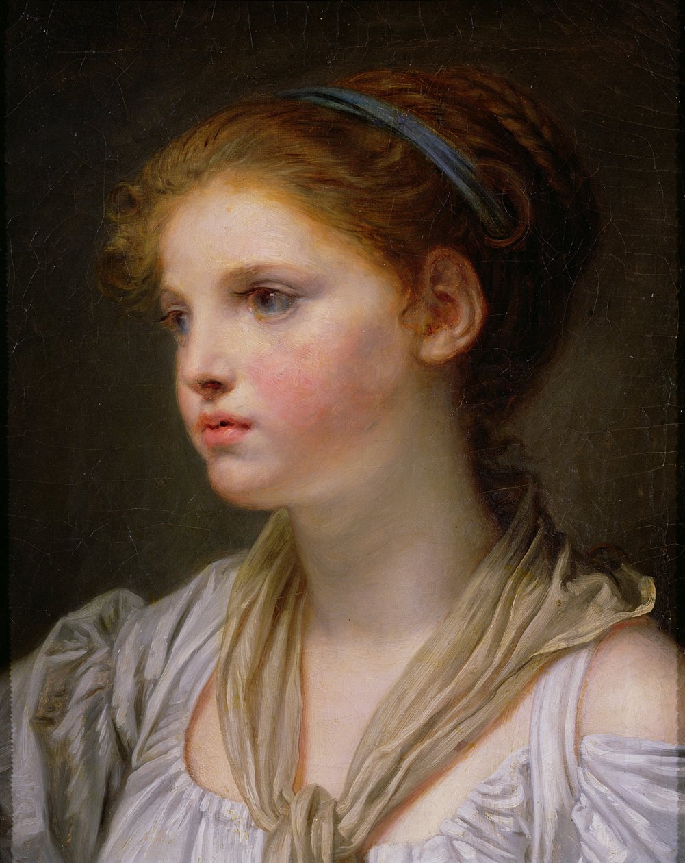 Mavi Kurdele ile 0irl by Jean-Baptiste Greuze