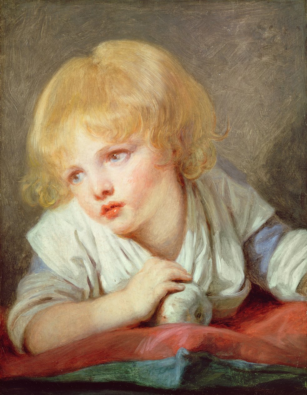 Elmalı çocuk, 18. yüzyılın sonlarında by Jean Baptiste Greuze