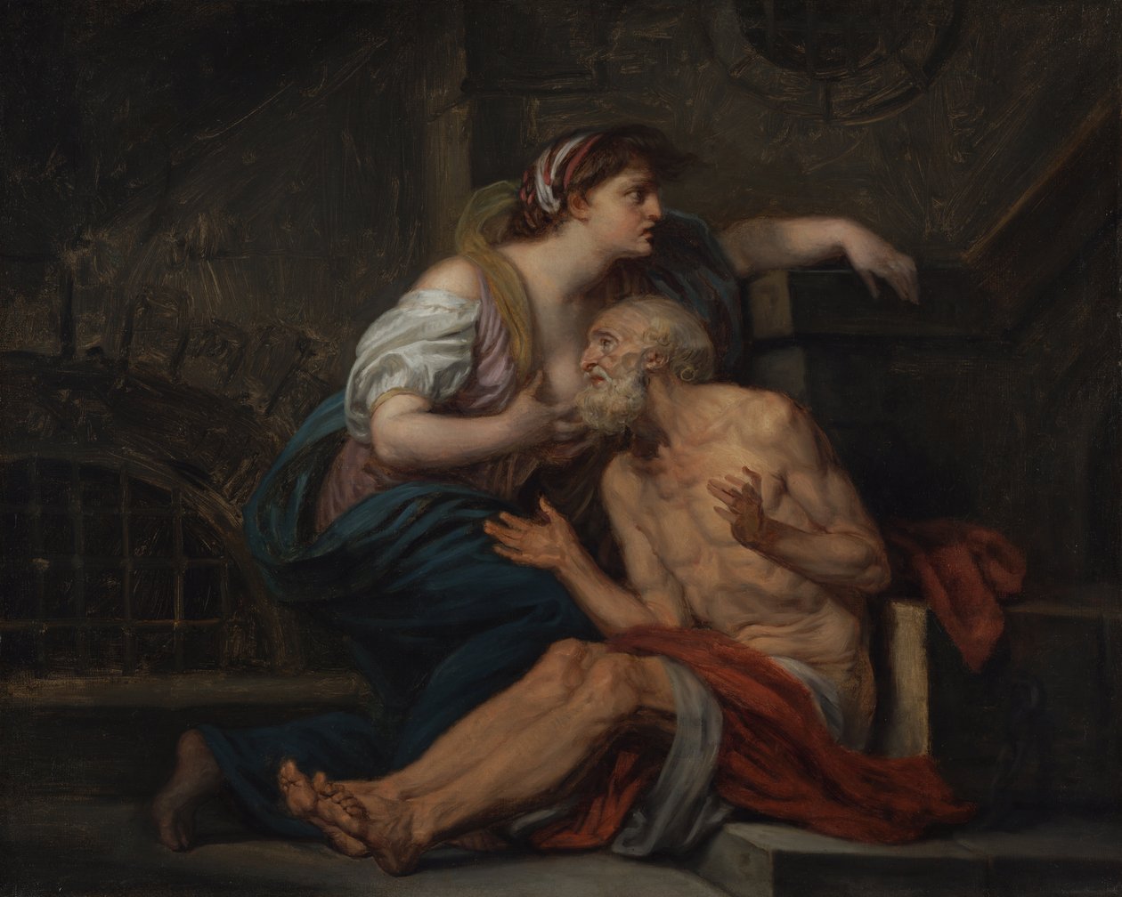 Cimon ve Pero- by Jean Baptiste Greuze