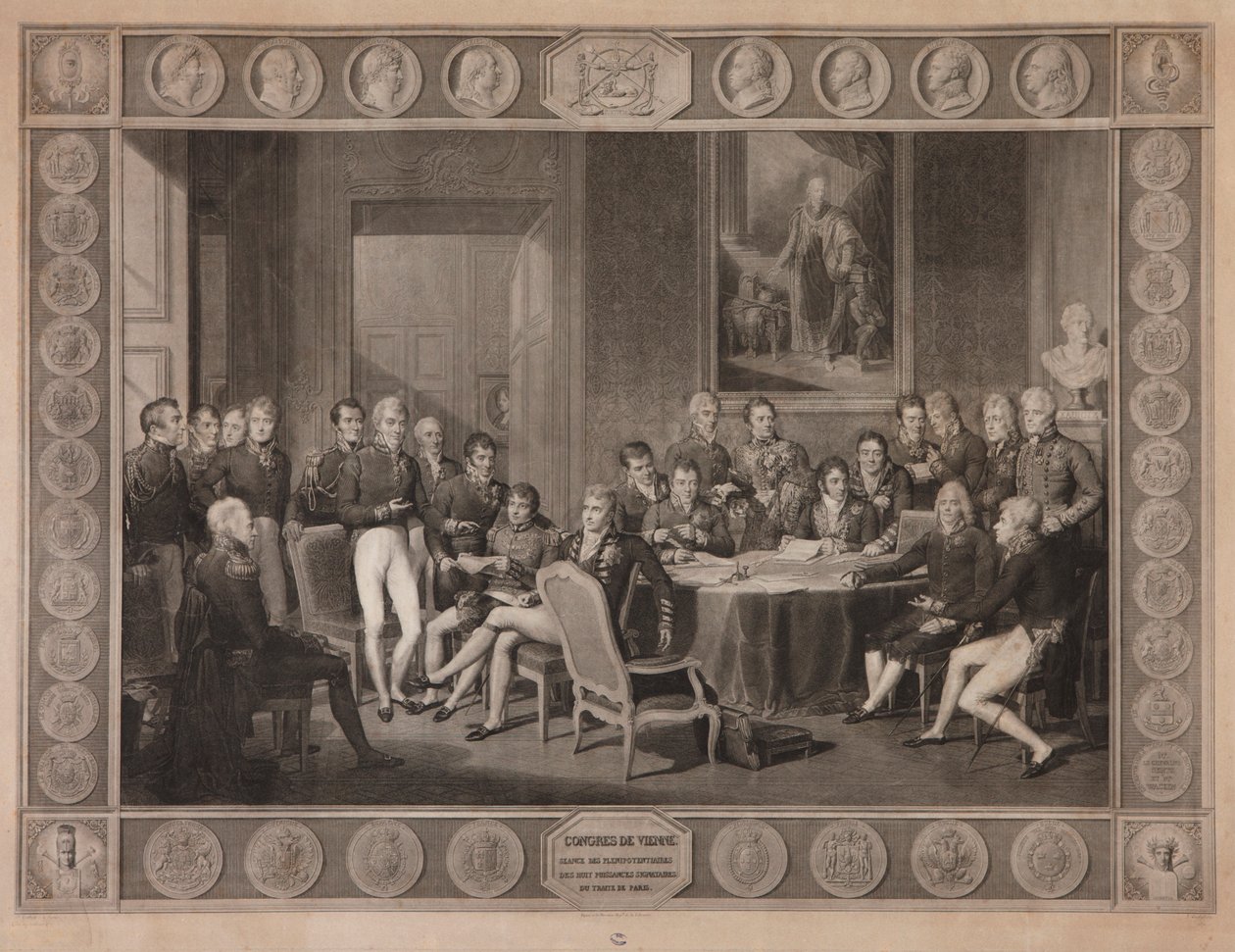 Viyana Kongresi, tam yetkili oturum, 1819 by Jean Baptiste Isabey