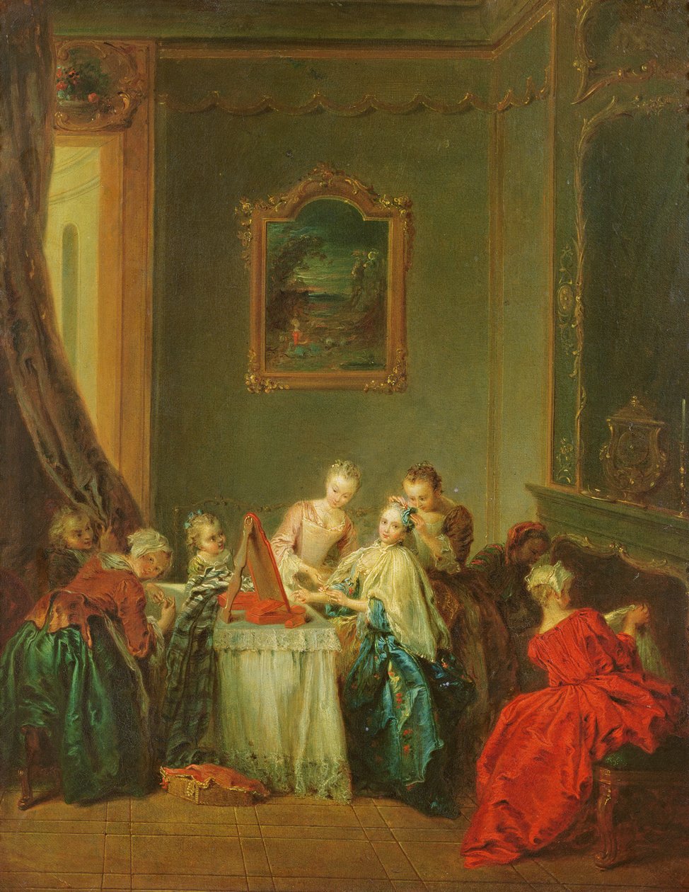 Tuvalet: Tuvalet Masasında Genç Kadın by Jean Baptiste Joseph Pater