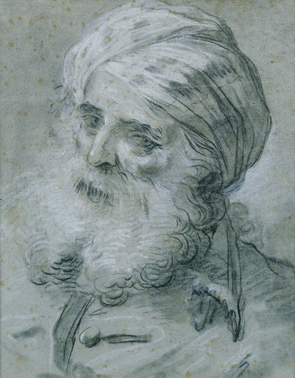 Yaşlı Bir Adamın Portresi (kağıt üzerinde tebeşir) by Jean Baptiste Le Prince