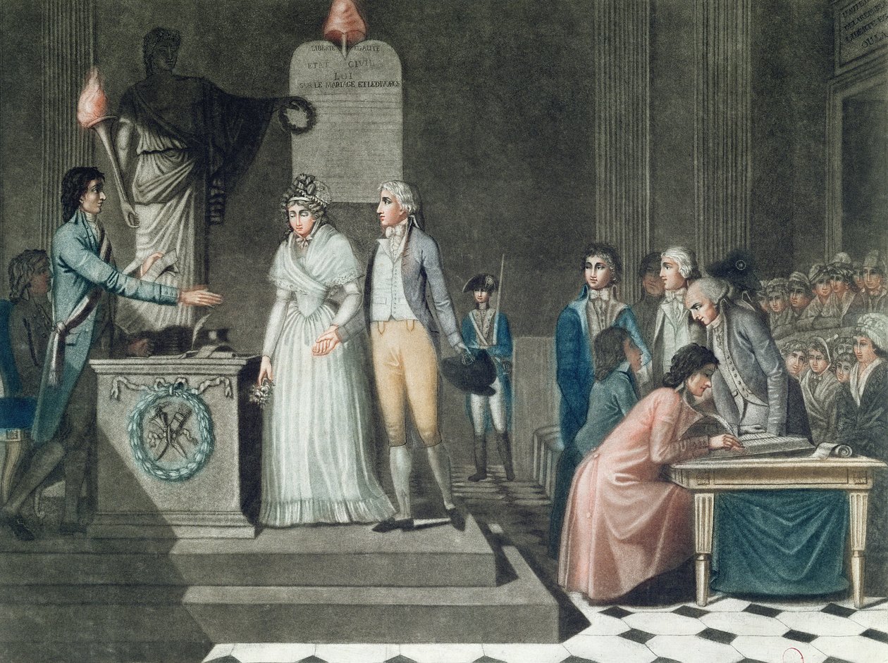 Le Grand tarafından kazınmış Cumhuriyetçi Evlilik by Jean Baptiste Mallet